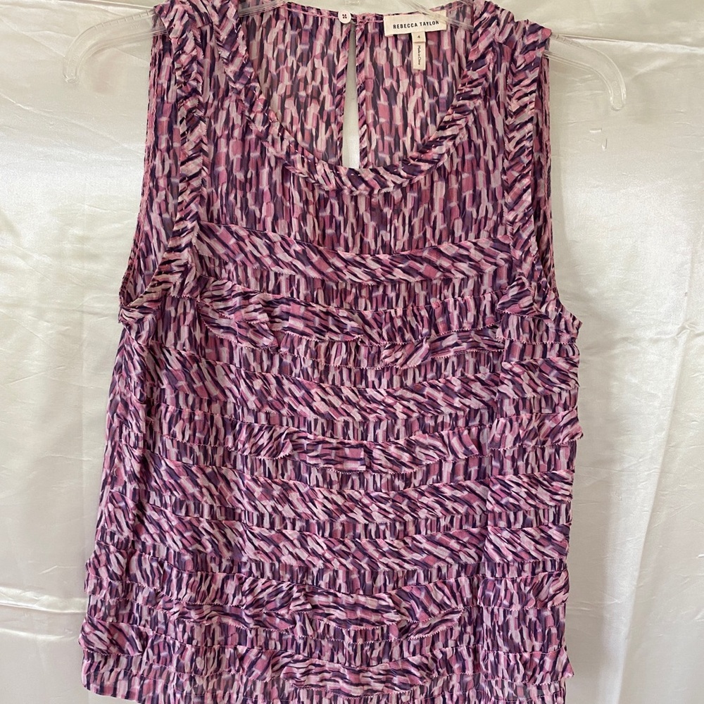Rebecca Taylor Pink Patterned Top